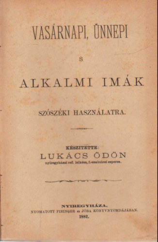 Vasrnapi , nnepi s alkalmi imk- szszki hasznlatra