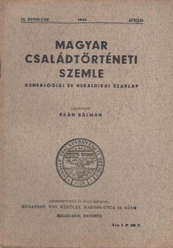 Magyar csal�dt�rt�neti szemle (IX. �vf. 1943. �prilis)