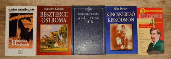 4 k�telez� olvasm�ny + 1 �sszefoglal� k�nyv aj�nd�kba: Kincskeres� kisk�dm�n, A P�l utcai fi�k, Beszterce ostroma, Od�sszeia + K�telez� olvasm�nyok 4. oszt�ly