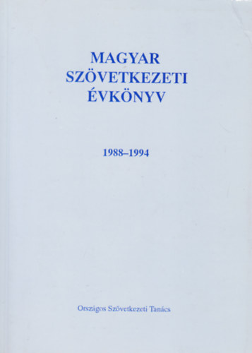 Magyar szvetkezeti vknyv 1988-1994