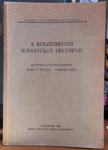 Gergely B�la Szab� T. Attila - A kolozsmegyei Borsav�lgy helynevei (Erd�lyi Tudom�nyos Int�zet)