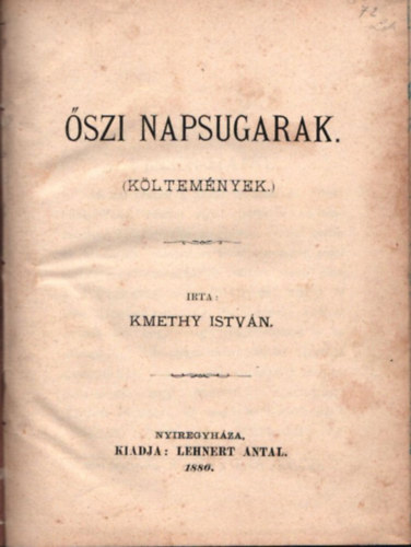 szi napsugarak ( kltemnyek)