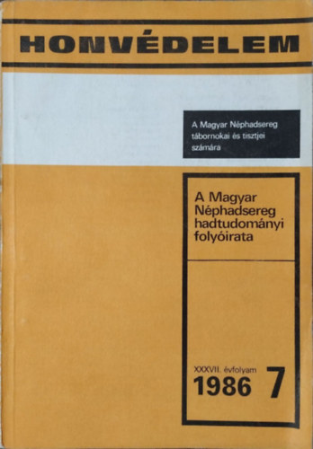 Honv�delem, 1986/7. (XXXVII. �vf. 7. sz.)