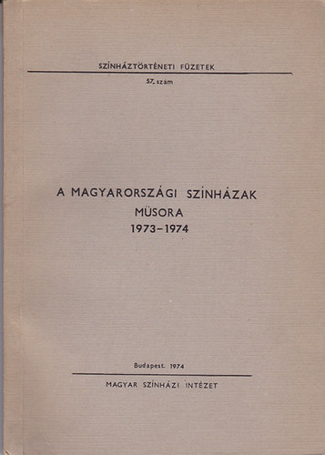 A magyarorszgi sznhzak msora 1973-1974
