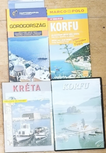 3db G�r�gorsz�ggal �s k�rny�k�vel kapcsolatos �tik�nyv �s DVD + aj�nd�k n�met nyelv� �tik�nyv - Cartographia-G�r�gorsz�g, Korfu DVD, Kr�ta-�tik�nyv �s t�rk�p + Marco Polo-Korfu-mit Reise-Atlas (n�met nyelv�)