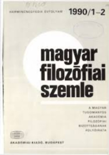 Magyar filoz�fiai szemle 1990/1-2
