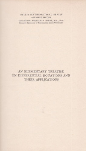 An elementary Treatise on different Equations and their Applications (angol nyelv matematikai szakknyv)