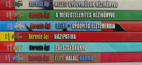 6 db Berente gi knyv: / let, hall, karma / Egszsgknyv - a mindennapok csodi / Htipatika - npi gygyszat s hzi mdszerek / Reiki - gygyt letenergia / A mregtelents kziknyve / Keleti gygymdok kzikny