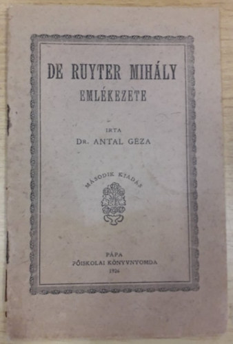 De Ruyter Mihly emlkezete (1926)
