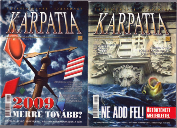 2 db K�rp�tia magazin: 2008. j�lius - 2009 janu�r