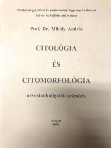 Citolgia s citomorfolgia orvostanhallgatk szmra