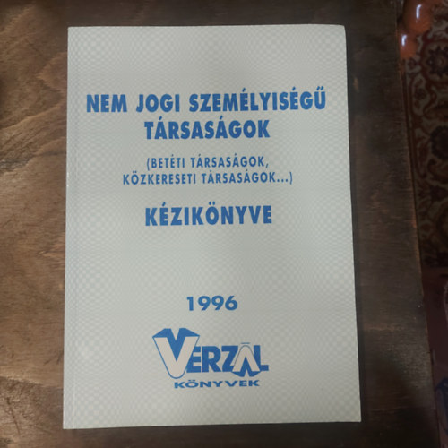 Nem jogi szem�lyis�g� t�rsas�gok k�zik�nyve 1996