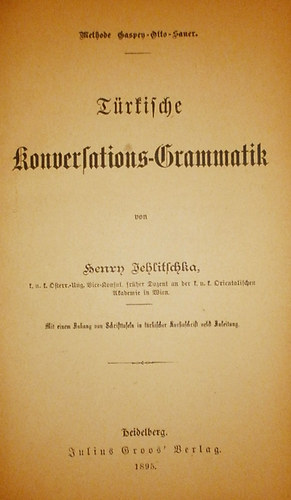 Jehlitschka - Trkische Konversations-Grammatik (1895)