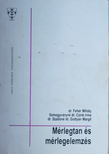 dr. Fehr Mihly-Somogyvryn dr. Czink Irma-dr. Szabn-dr. Guttyn Margit-Mrlegtan s mrlegelemzs