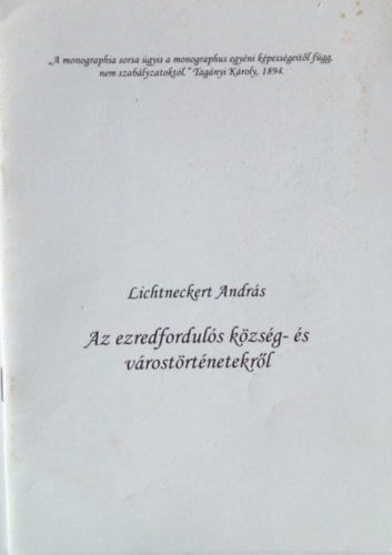 Az ezredfordul�s k�zs�g- �s v�rost�rt�netekr�l