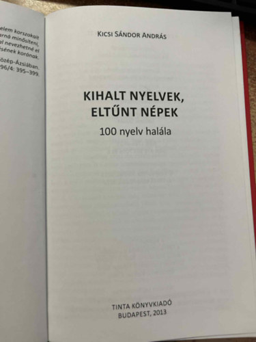 Kihalt nyelvek, eltnt npek - 100 nyelv halla