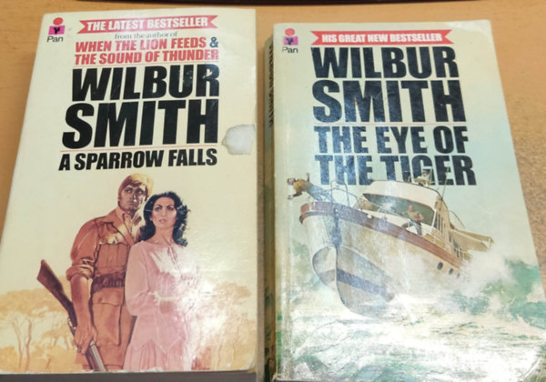 2 db Wilbur smith: A Sparrow Falls + The Eye of the Tiger