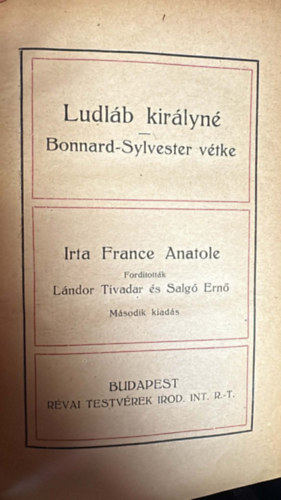 L�dl�b kir�lyn�-Bonnard-Sylvester v�tke