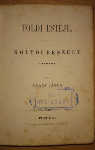 Toldi est�je (K�lt�i besz�ly hat �nekben)