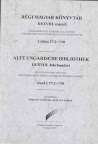 R�gi magyar k�nyvt�r III/XVIII. sz�zad I-II.