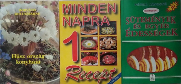 3 db-os szak�csk�nyv csomag: H�sz orsz�h konyh�ja+ S�tem�nyek �s egy�b �dess�gek+ Minden napra 1 recept