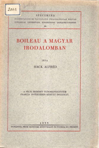 Boileau a magyar irodalomban