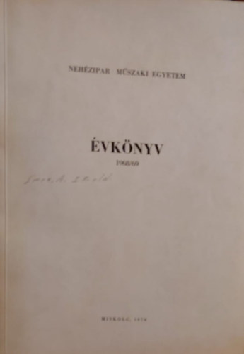 Neh�zipari M�szaki Egyetem - �vk�nyv 1968/69