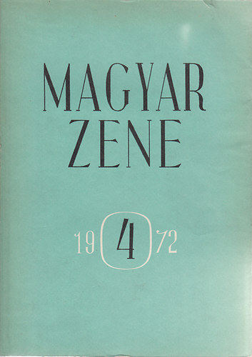 Magyar Zene 1972 Zenetudom�nyi Foly�irat