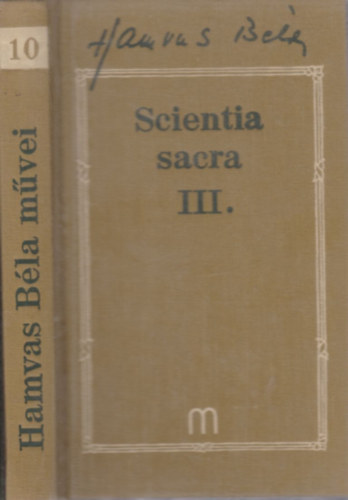 Scientia sacra III. (Hamvas Bla mvei 10.)