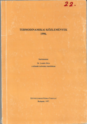 Termodinamikai kzlemnyek 1996