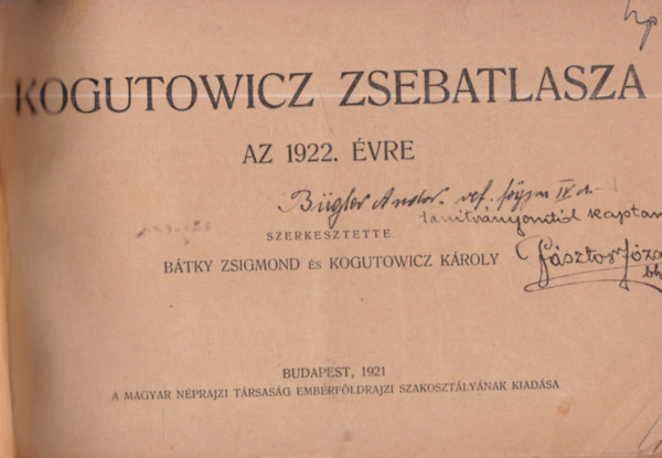 Kogutowicz zsebatlasza az 1922. vre