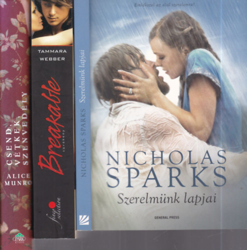 Tammara Webber, Alice Munro Nicholas Sparks - 3 db. romantikus regny (Szerelmnk lapjai + Breakable- Trkeny + Csend, vtkek, szenvedly)