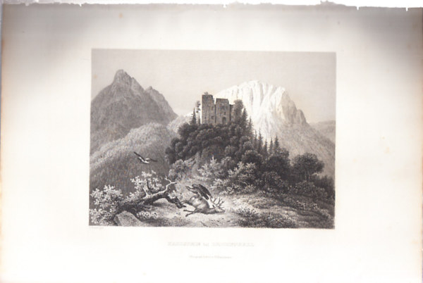 Karlstein bei Reichenhall (28�18cm lapm�ret� eredeti ac�lmetszet, 1860-as �vek)