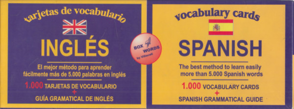Spanish Vocabulary Cards - The best method to learn easily more than 5000 spanish words (1000 vocabulary cards + spanish grammatical guide)