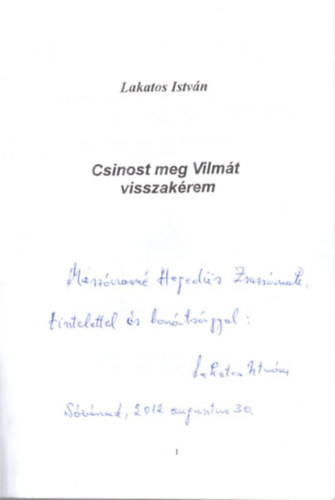 Csinost meg Vilmt visszakrem - dediklt