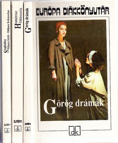 3 db. Eur�pa Di�kk�nyvt�r: G�r�g dr�m�k (Lel�ncolt Prom�theusz - Antigon� - �phigeneia Auliszban - A madarak) + Od�sszeia + Oidipusz kir�ly - Oidipusz Kol�noszban
