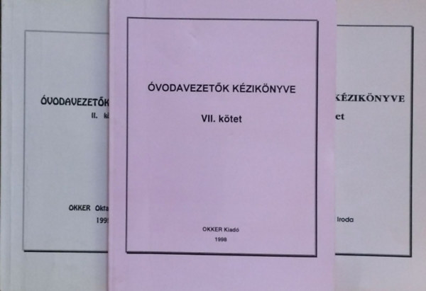 vodavezetk kziknyve, II-III., VII. ktet (3 ktet)