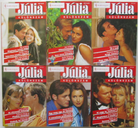 Jlia klnszmok 1999. 1-6. (Magnyos szvek blja, Villmhzassg, ll a bl, Az elcserlt felesg, Egy meg egy az hrom, Ki vagy te, kedves?, stb)