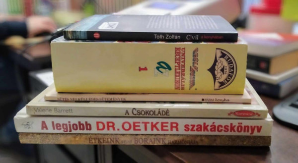 Dr. Oetker, Valerie Barrett Tth Zoltn - 5 db szakcsknyv: tkeink s ill boraink harmnija+A legjobb Dr. Oetker szakcsknyv+A csokold+Univerzlis receptlexikon 1.+Civil a konyhban