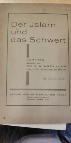Der Islam und das Schwert (Az iszlm s a kard nmet nyelven)