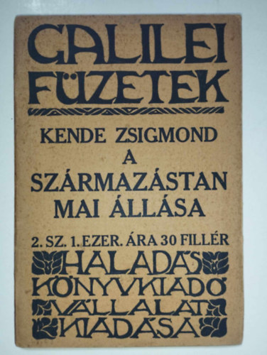 GALILEI FZETEK -  A szrmazstan mai llsa 2. sz. 1. ezer.