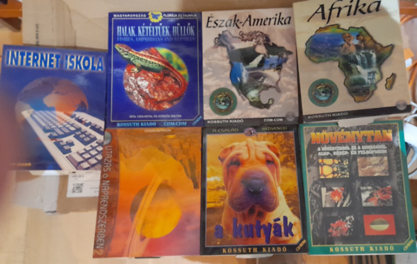 6 db ismeretterjeszt cd-rom: Internet Iskola, Halak, ktltek, hllk; Utazs a naprendszerbe, szak-Amerika, A kutyk, Nvnytan, Afrika
