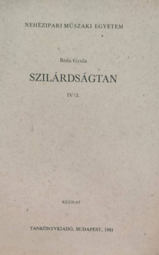 Szil�rds�gtan IV/2.