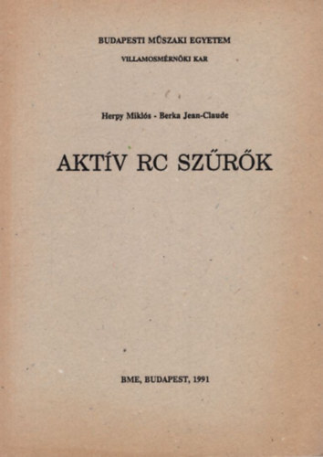 Akt�v RC sz�r�k - Budapesti M�szaki Egyetem Villamosm�rn�ki Kar 1991