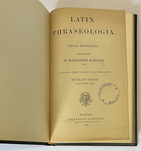 Latin phraseologia iskolai hasznlatra