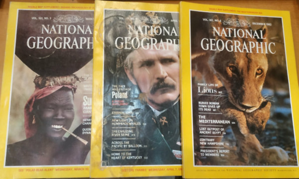 3 db National Geographic 1982 (lapsz�mok a term�klapon)