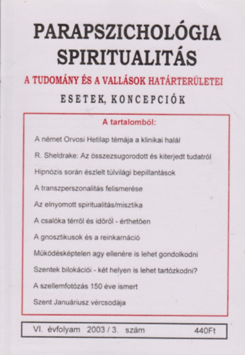 Parapszicholgia-Spiritualits 2003/3.