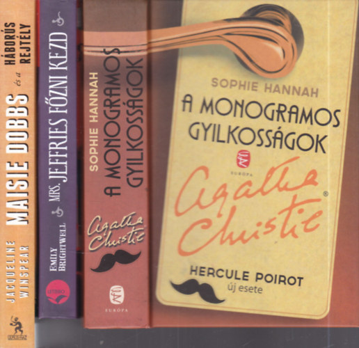 Emily Brightwell, Jacqueline Winspear Sophie Hannah - 3 db. krimi (A monogramos gyilkosságok + Mrs. Jeffries főzni kezd + Maisie Dobbs és a háborús rejtély)