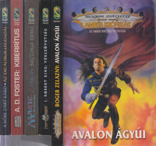 5 db. Hydra Sci-fi, Fantasy k�tet: Az Excalibur legend�i - A k�be z�rt kard + Kiberr�tus + Suttog� erd� + V�rsz�vets�g + Avalon �gy�i