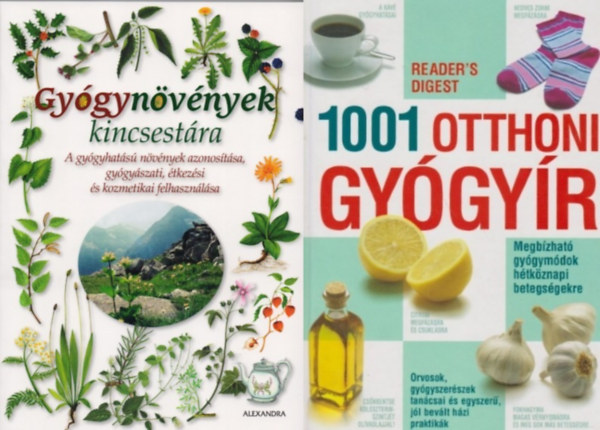2 db termszetgygysz ktet: Gygynvnyek kincsestra - A gygyhats nvnyek azonostsa, gygyszati, tkezsi s kozmetikai felhasznlsa + 1001 otthoni gygyr - Megbzhat gygymdok htkznapi betegsgekre
